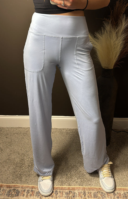 Butter Straight Yoga Pants - Baby Blue