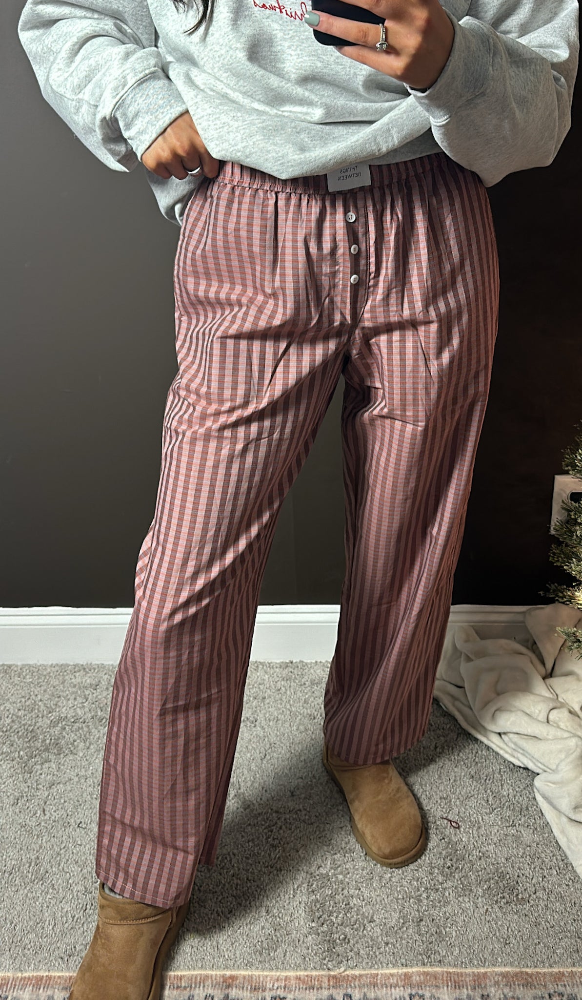 Holly Jolly Rancher Boxer Pants - Cherry