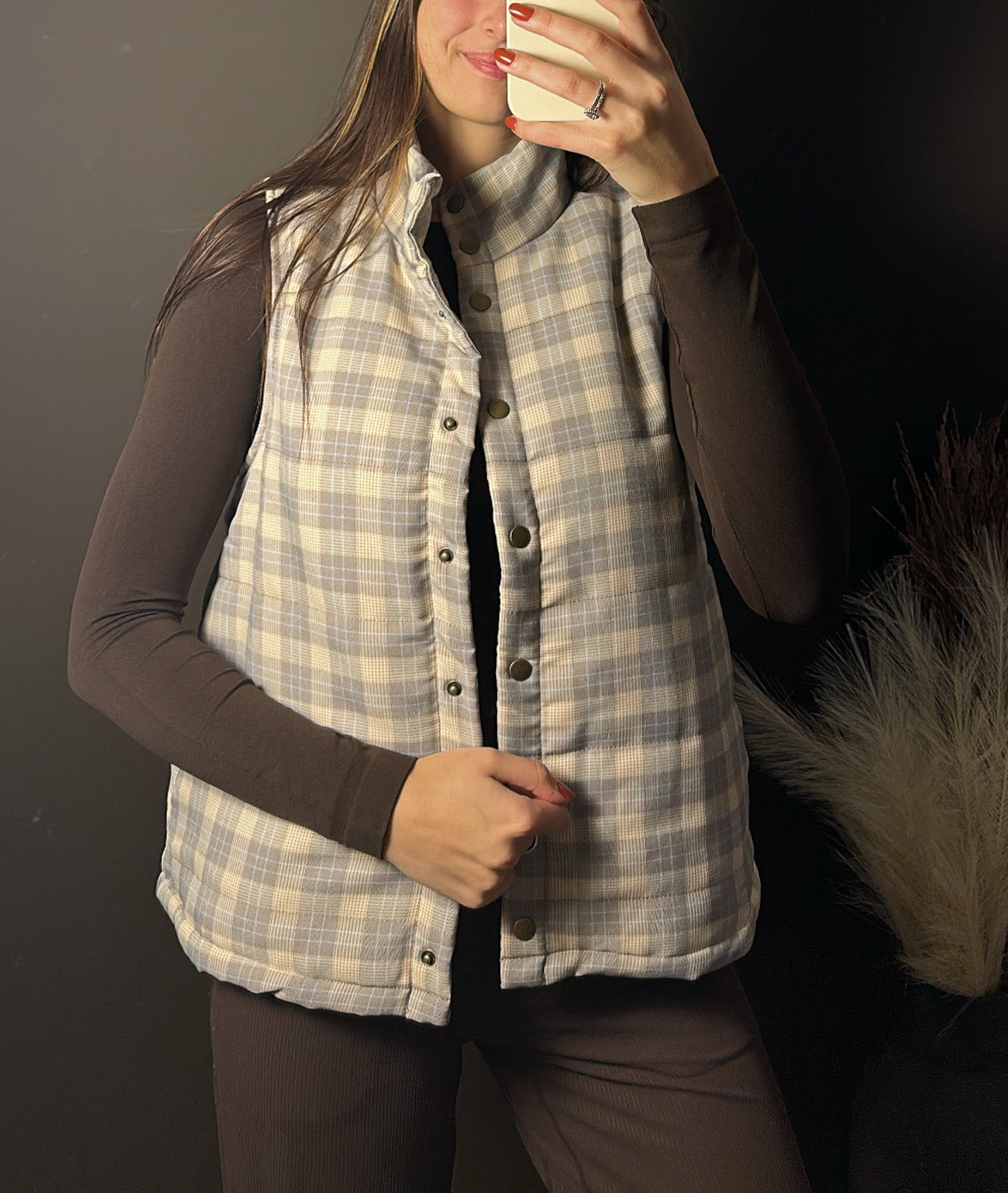 Ash Plaid Vest