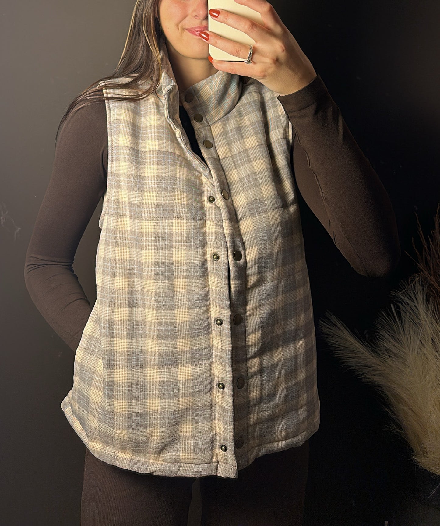 Ash Plaid Vest