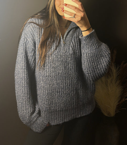 It’s SO Fluffy 1/4 Zip - Dusty Blue