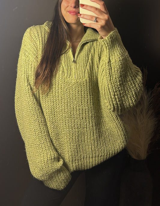 It’s SO Fluffy 1/4 Zip - Matcha